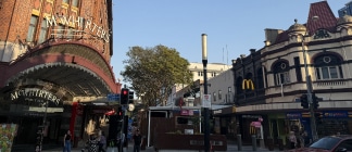 Brunswick Street Mall, showing McWhirters in Fortitude Valley.